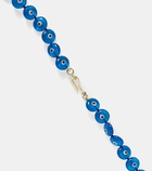 Ileana Makri Evil Eye 9kt gold beaded necklace with diamonds