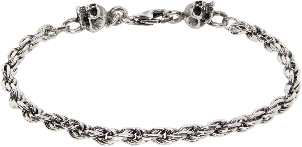 Emanuele Bicocchi SSENSE Exclusive Rope Chain Skulls Bracelet
