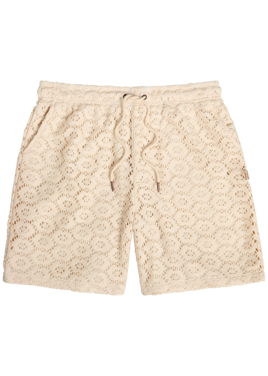 Honor The Gift Pointelle Cotton-blend Crochet Shorts Off White