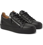 Giuseppe Zanotti - Logo-Flocked Leather Sneakers - Men - Black