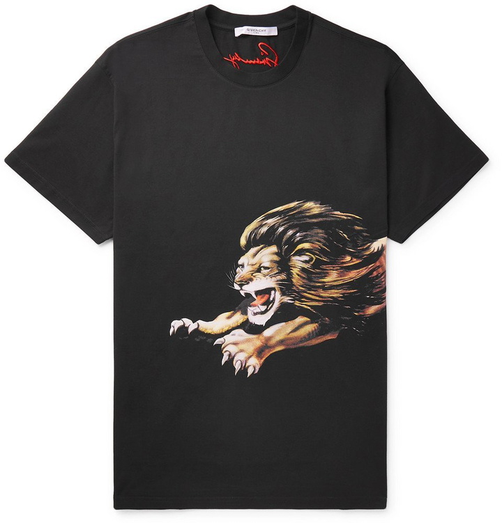 Photo: Givenchy - Oversized Printed Cotton-Jersey T-Shirt - Men - Black