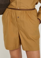Lemaire Cotton and Silk-blend Boxer Shorts Light Brown