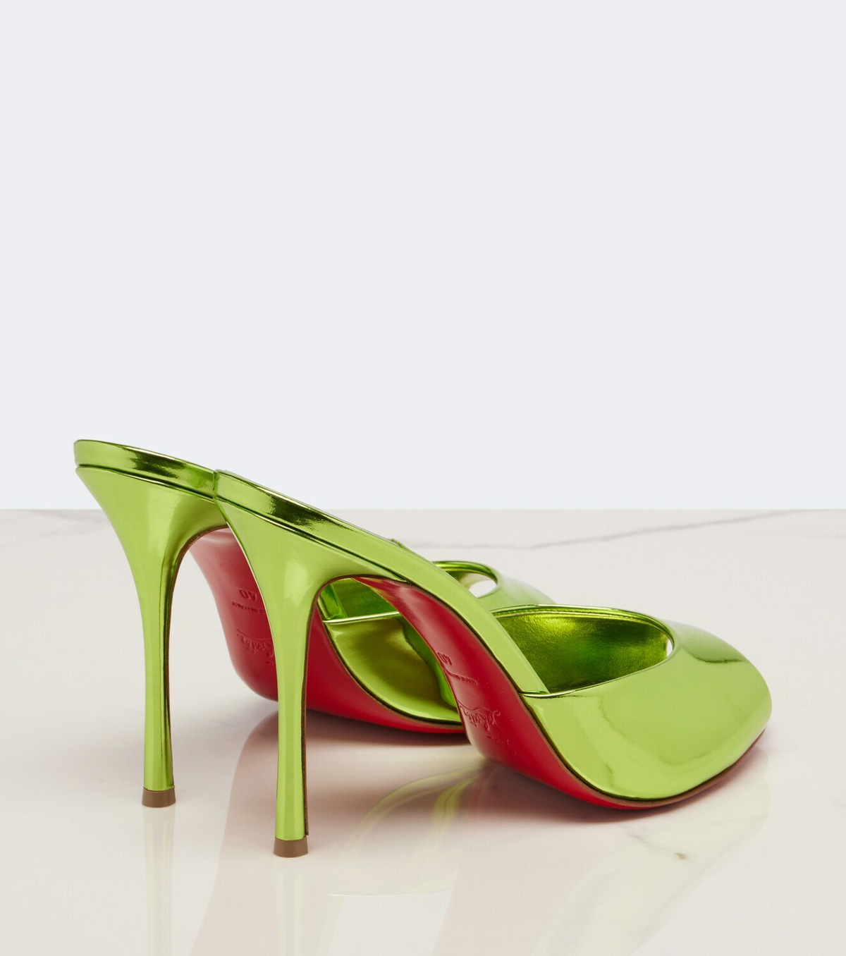 Christian Louboutin Me Dolly mirrored leather mules