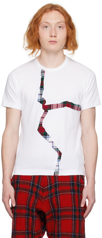 Photo: Comme des Garçons Shirt White Tartan T-Shirt