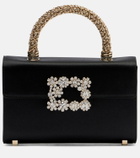 Roger Vivier Jewel Efflorescence Mini satin top-handle bag
