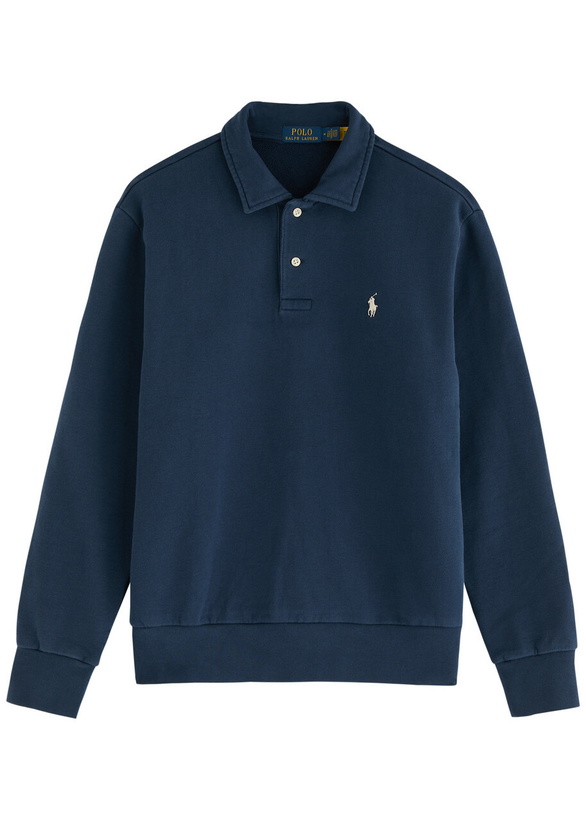 Photo: Polo Ralph Lauren Logo Cotton Polo Sweatshirt Navy