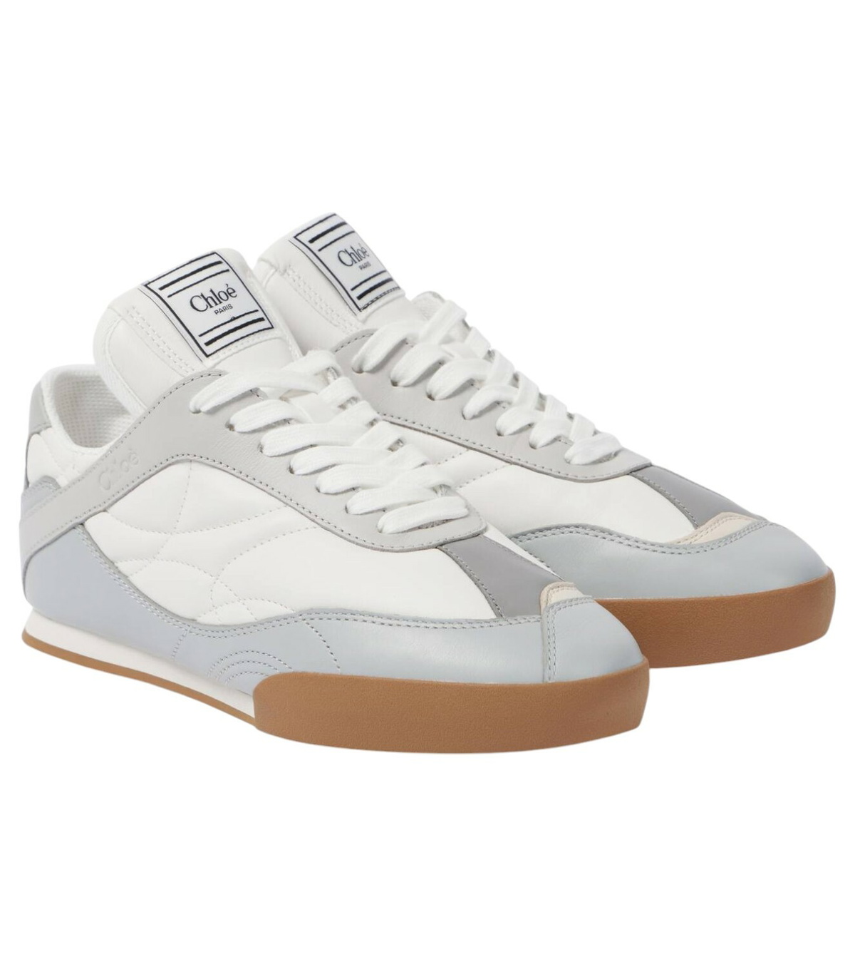 【関税&送料込】Chloe Dove Grey Suede Chloa Kick Sneakers Chloé Kick suede-trimmed sneakers Chloe