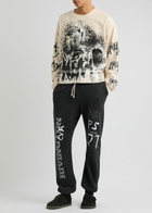 Rivington Roi Rebis Inri Printed Cotton Sweatpants Black