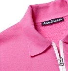 Acne Studios - Logo-Appliquéd Fleece-Back Cotton-Jersey Half-Zip Sweatshirt - Pink