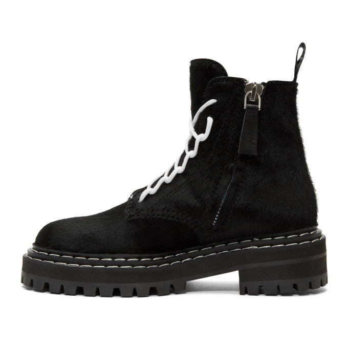 Proenza Schouler Black Pony Lace Up Boots Proenza Schouler