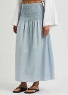 Faithfull The Brand Baia Cotton Maxi Skirt Light Blue