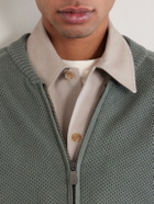PIACENZA 1733 - Slim-Fit Honeycomb-Knit Cotton Bomber Jacket - Green
