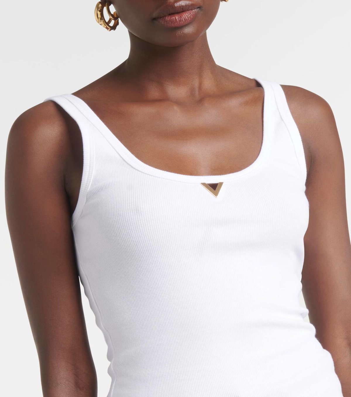 VALENTINO 売れ筋商品|||ヴァレンティノ Tシャツ トップス レディース Tank tops Grey Valentino Cotton-blend tank top Valentino