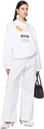 Moschino White 'Moschino' Breakfast Sweatshirt