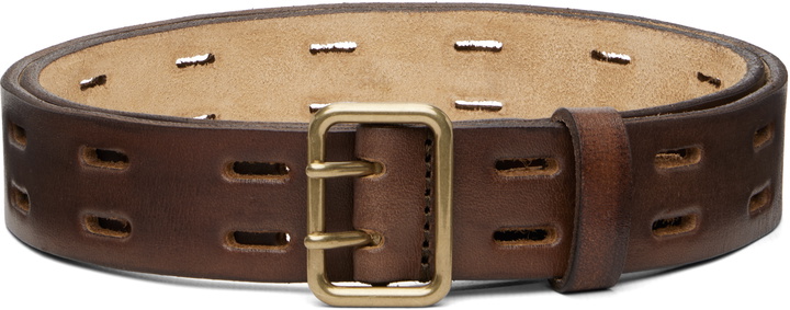 Photo: Dsquared2 Brown Perforated Leather Belt