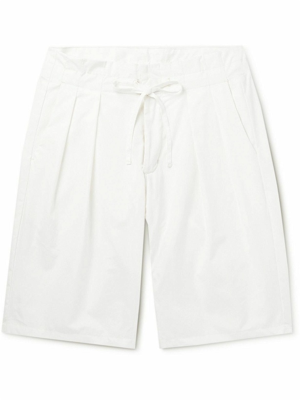 Photo: Monitaly - Straight-Leg Cotton Shorts - White