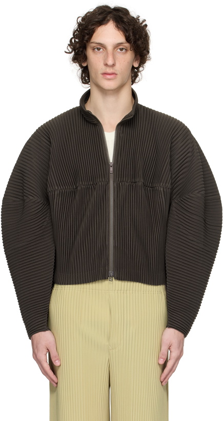 Photo: HOMME PLISSÉ ISSEY MIYAKE Brown Kinetic Sculpture Jacket