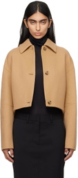 BOSS Beige Herringbone Virgin Wool Jacket