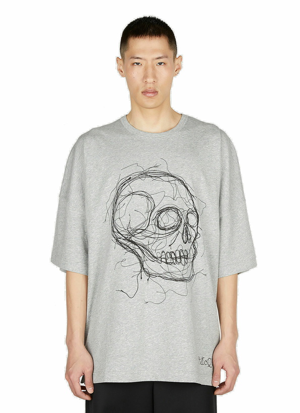 Photo: Alexander McQueen - Scribble Skull T-Shirt in Grey
