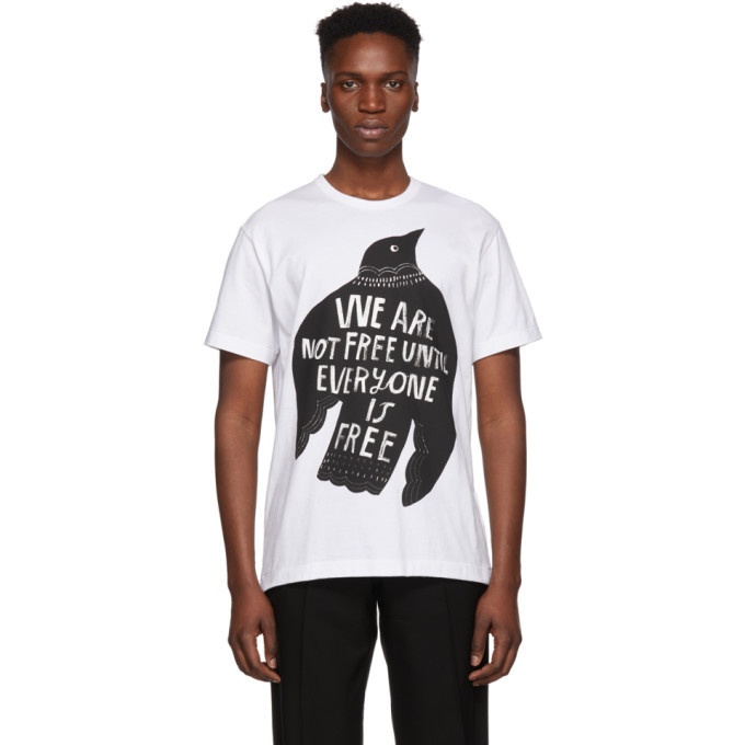 Photo: Comme des Garcons Homme Plus White We Are Not Free T-Shirt