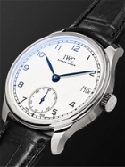 IWC Schaffhausen - Portugieser 8-Day 150 Years Limited Edition Hand-Wound 43mm Stainless Steel and Alligator Watch