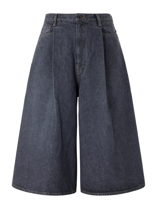Photo: KAPITAL - Wide-Leg Denim Shorts - Black