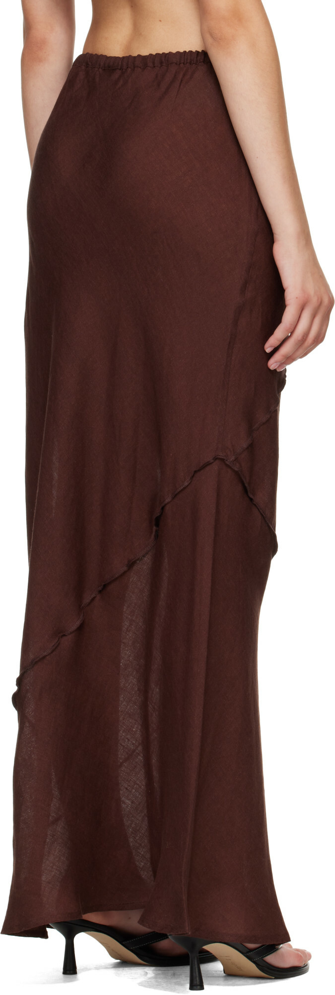 Baserange Brown Lava Maxi Skirt