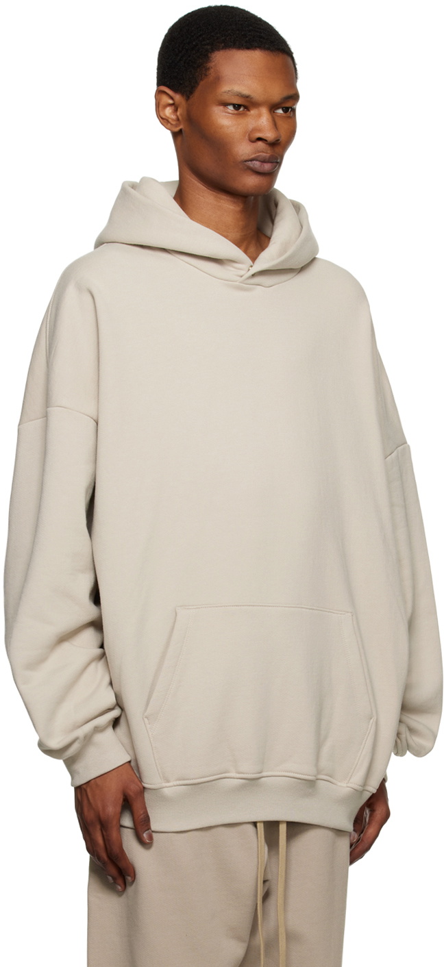 Fear of God Beige Flocked Hoodie Fear Of God