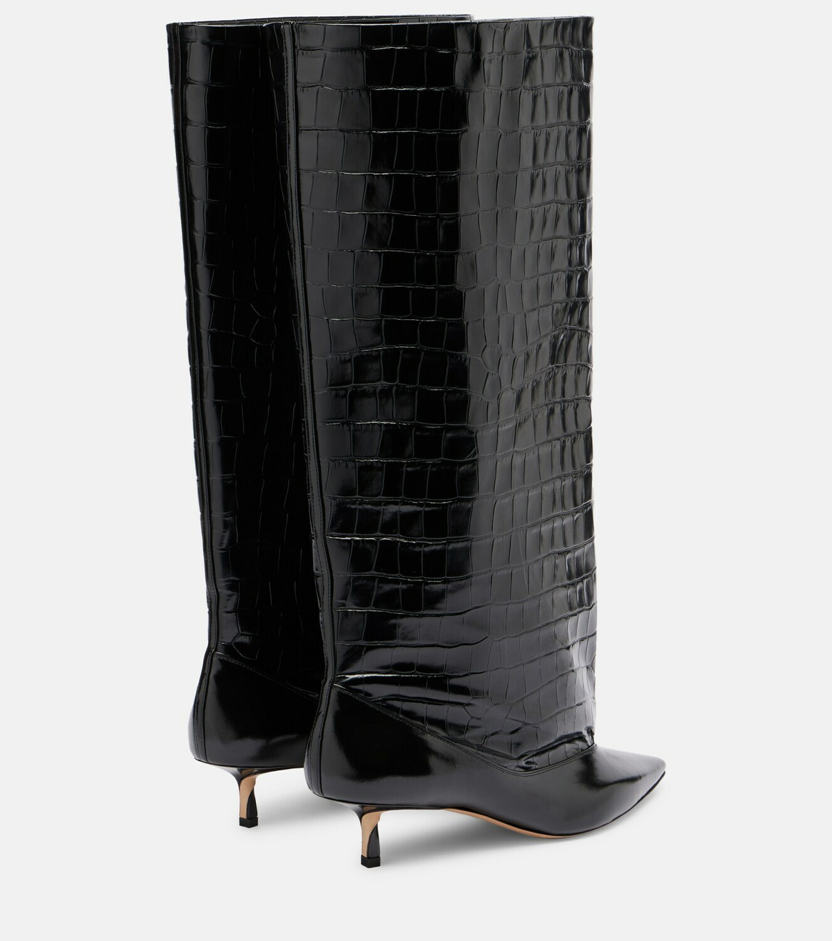 Jacquemus Tourni croc-effect leather knee-high boots