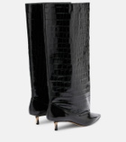 Jacquemus Tourni croc-effect leather knee-high boots
