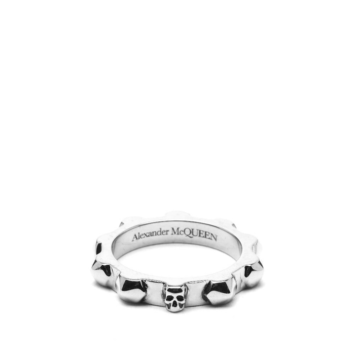 Photo: Alexander McQueen Men's Studded Ring in Silver