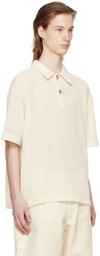 AFTER PRAY Off-White Mesh Polo