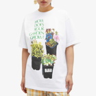 JW Anderson Women's Flower Pot Print Oversized T-Shirt in White