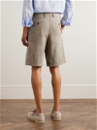 Caruso - Straight-Leg Cotton Shorts - Brown
