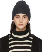 TOTEME Grey Cashmere Ribbed Beanie