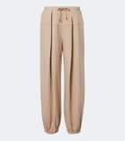 Sportmax Pleated cotton-blend jersey sweatpants