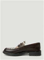 Burberry - Check Panel Loafers in Brown