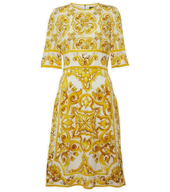 Photo: Dolce&Gabbana Majolica silk-blend charmeuse midi dress