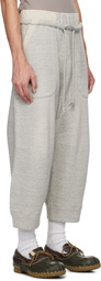 R13 Gray Deconstructed Cropped Sweatpants