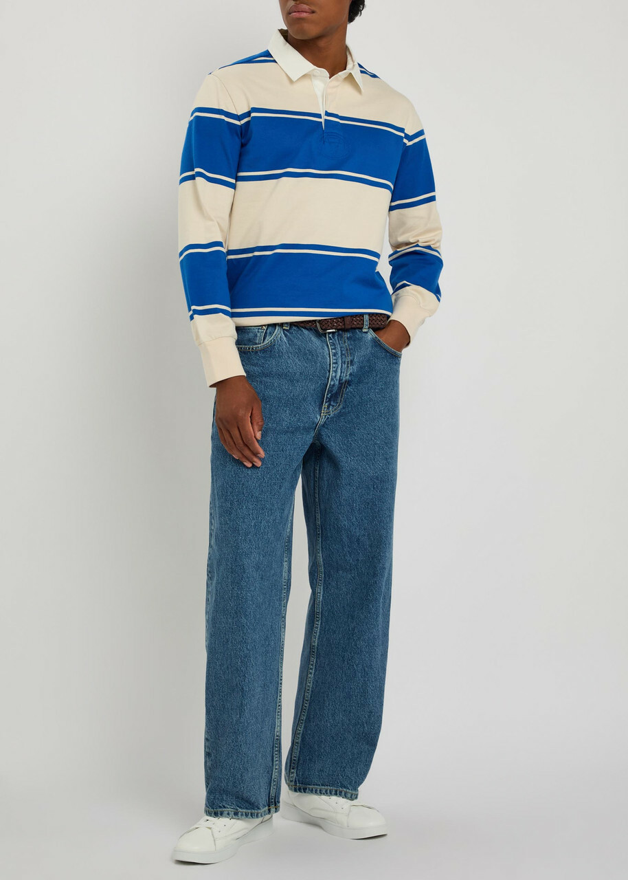 Gant Striped Cotton Rugby Shirt Blue
