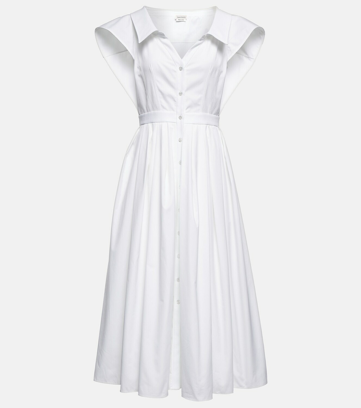 【関税&送料込】Alexander Mcqueen Cotton Dress Alexander McQueen Asymmetric cotton poplin midi dress