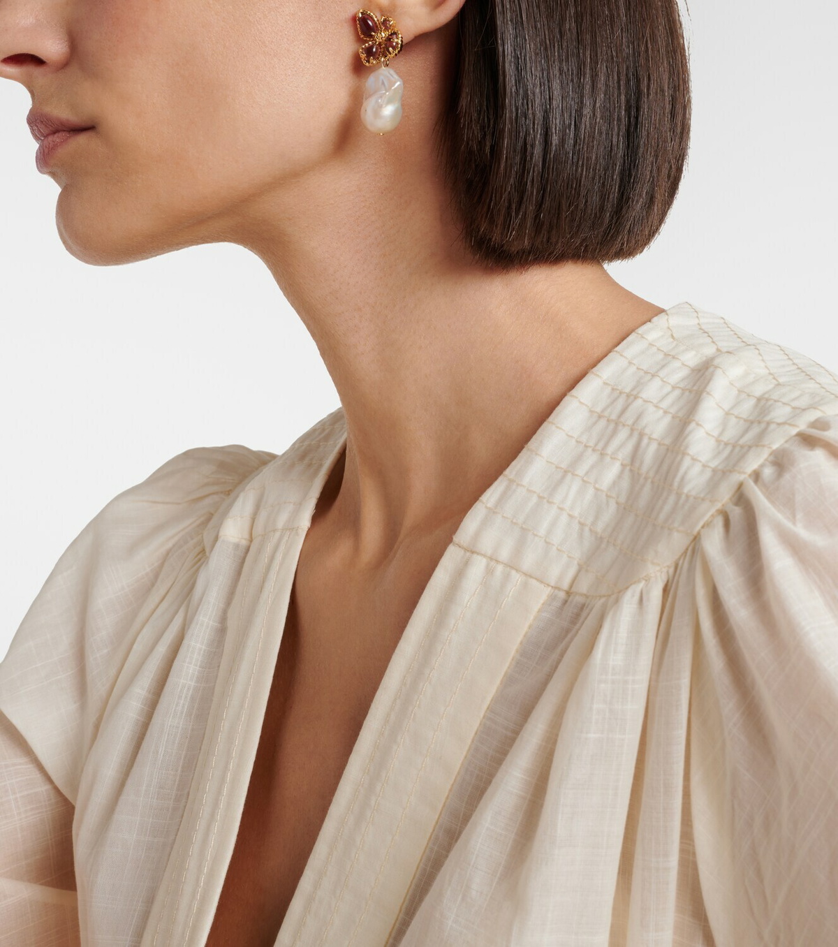 Zimmermann Bloom embellished pearl drop earrings