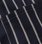 A.P.C. - Camp-Collar Striped Cotton and Wool-Blend Shirt - Men - Navy