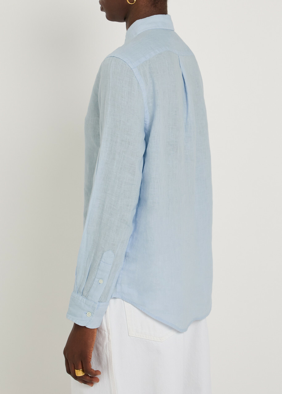 Polo Ralph Lauren Logo-embroidered Linen Shirt Light Blue