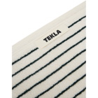 Tekla Off-White and Green Striped Organic Towel