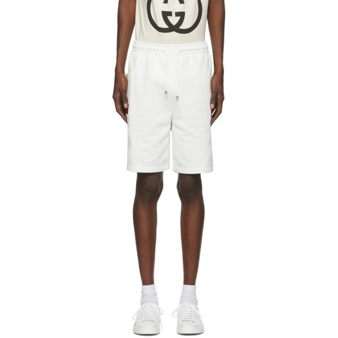 Photo: Gucci White Interlocking G Jersey Shorts