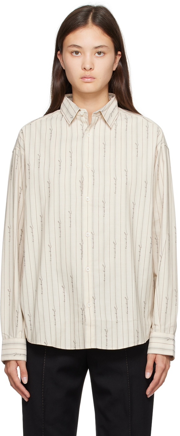 Jacquemus Beige Le Raphia 'La Chemise Simon' Shirt Jacquemus