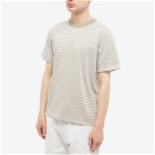 Armor-Lux Men's Fine Stripe T-Shirt in Clay/White