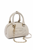 Diesel 1DR Dome-Mini bowling bag in snake-effect leather - Crossbody Bags Womens in Beige