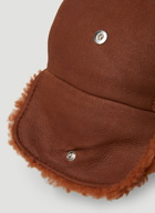 Shearling Tie Hat in Brown
